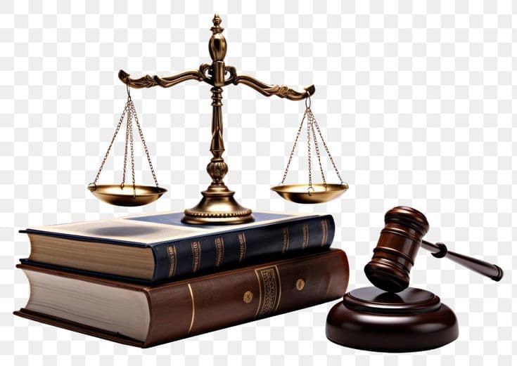 Scales of justice with law books